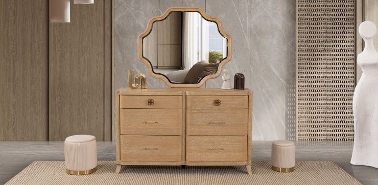 Cómoda Con Espejo Elora CL Beige