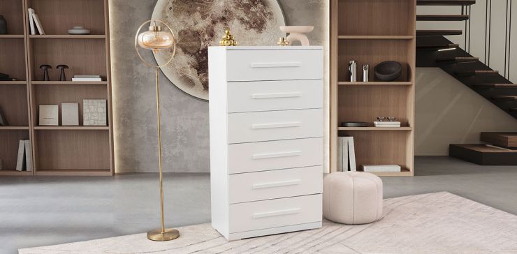 Cómoda Zoe Life Blanco con 6 Cajones