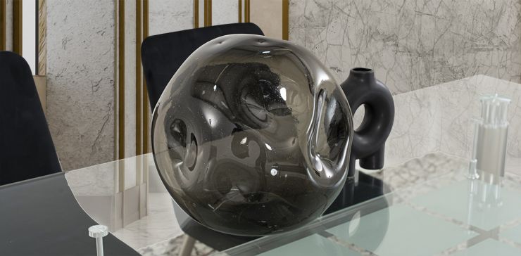 Esfera Decorativa Cristal Zirconia Gris Grande