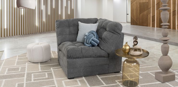 Sillón Esquinero Morrison Gris