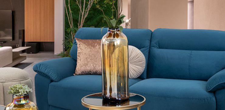 Jarrón Decorativo Balero Cristal Zirconia Ambar Grande