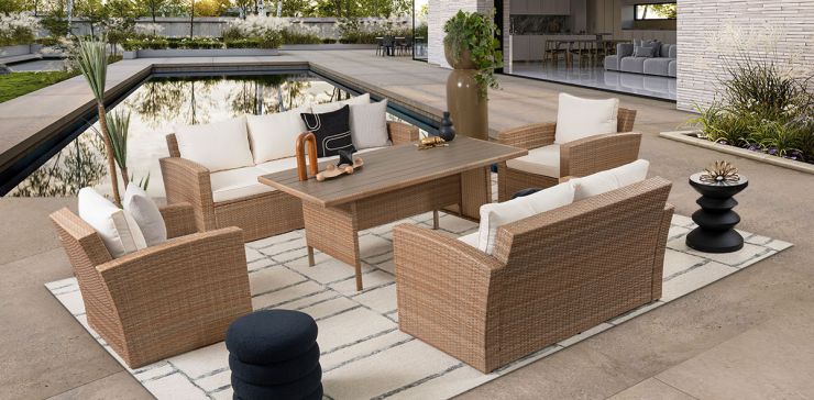 Set de Jardín Rectangular Zane Beige
