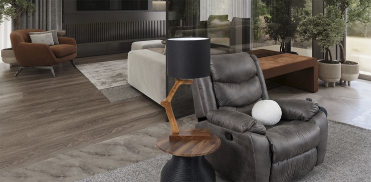 Lámpara de Mesa Parota Coral Negro
