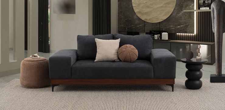 Sofá 2 Plazas Maya Gris Oxford