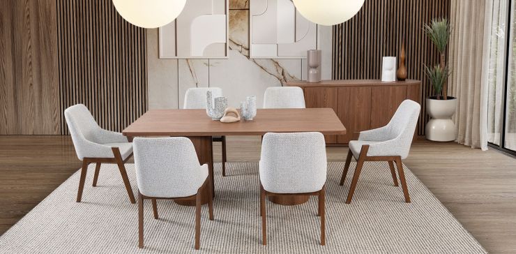 Comedor Rectangular Abu Dabi Café 7 Piezas