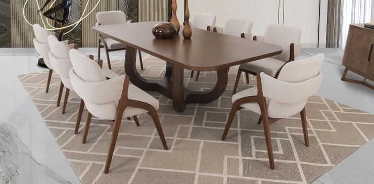 Comedor 240 X 120 Cm Edra Con Sillas Enzo Café 7 Piezas