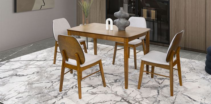 Comedor Loto Gris 5 Piezas