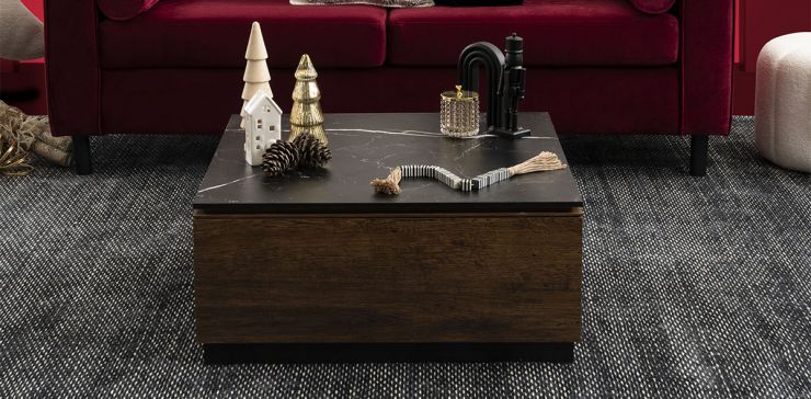 Mesa de Centro Birmania Negro con Cajón