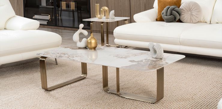 Mesa De Centro Rectangular Fall Dorado
