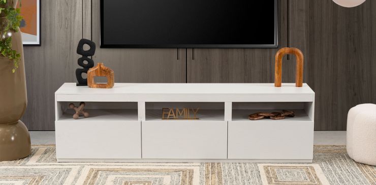 Mesa T.V. Toronto Life Blanco 180 cm