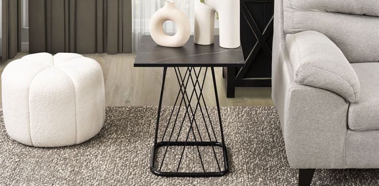 Mesa Lateral Cuadrada Nápoles Negro