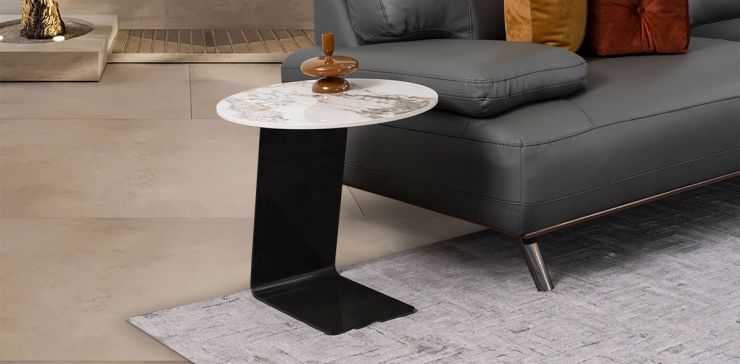 Mesa Lateral Redonda Windy Blanco