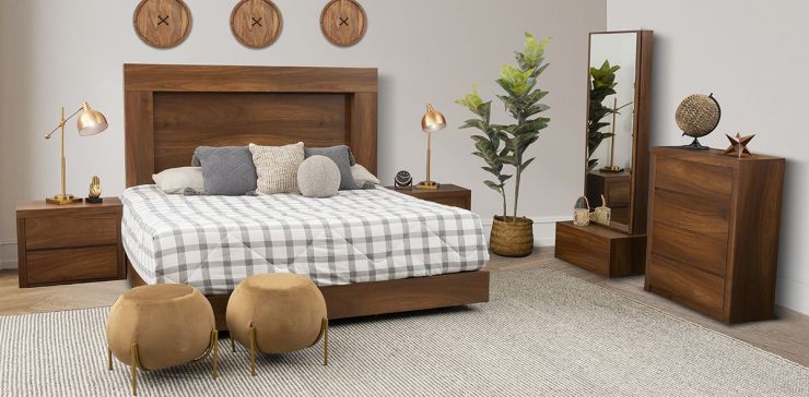 Recámara King Size Marbella Parota 5 Piezas