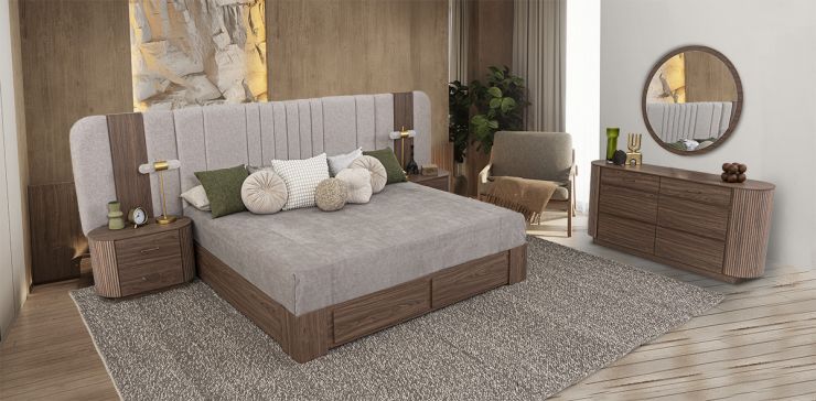 Recámara King Size Padma CL Café 5 Piezas