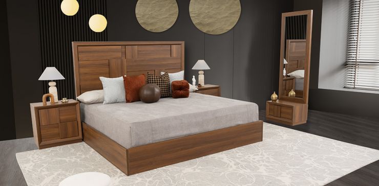 Recámara King Size Atenas Parota 4 Pzs