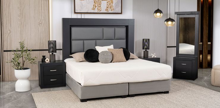 Recámara King Size Bali Gris 5 Piezas