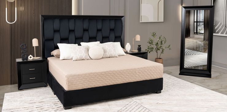 Recámara King Size Chicago Black 4 Piezas