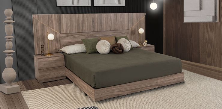 Recámara King Size Eslovenia Café Nogal 3 Piezas