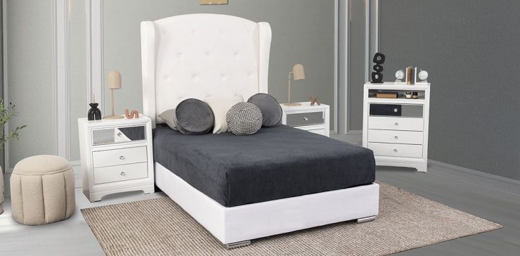Recámara Matrimonial Perla Plus Blanco 3 Piezas