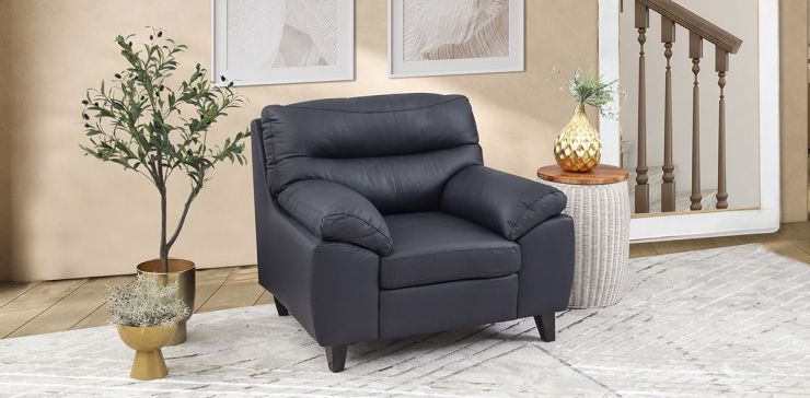 Sillón Piel Match Bolton Azul