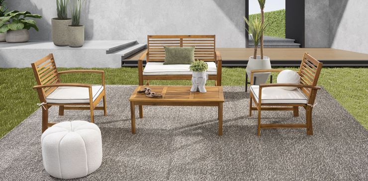 Sala de Jardín Watford Madera de Acacia Set 4 Piezas