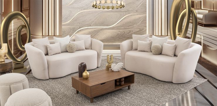 Sala Alana Beige 2 Piezas
