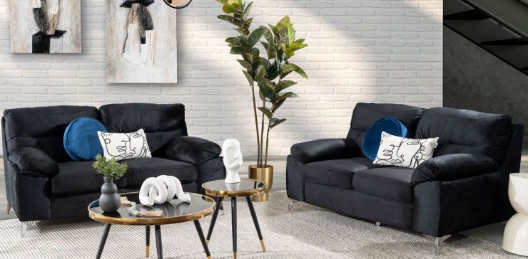 Sala Edimburgo PL Black 2 Piezas