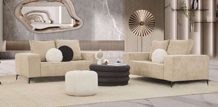 Sala Narvik Beige 2 Piezas
