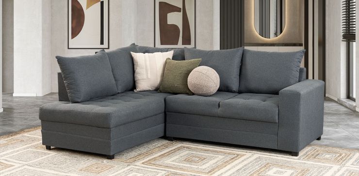 Sala Modular Izquierda Sofía Gris Grafito 