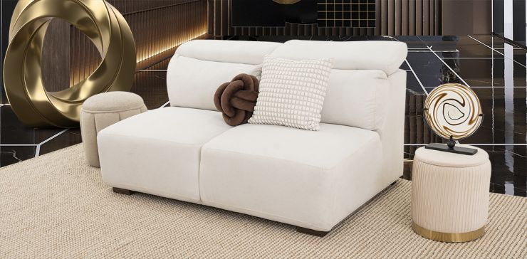 Sofá Sin Brazos Cloe CL Beige