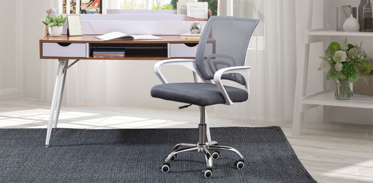Silla De Oficina Scott New Gray/White