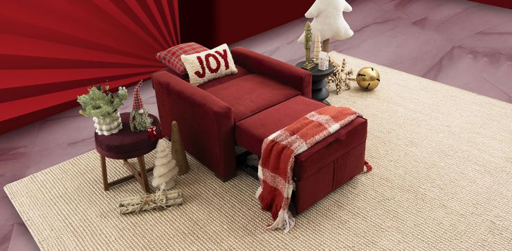 Sillón Con Reclinable Fontana Rojo