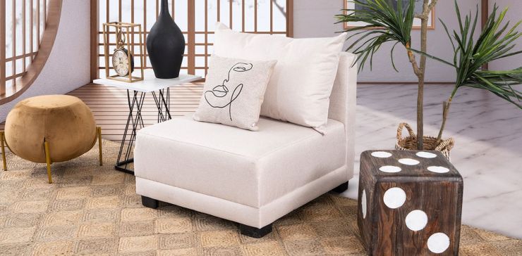 Sillón Sin Brazo Belice Beige   