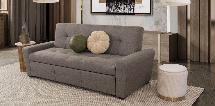 Sofá Cama Con Cama Alta Irlanda V New Gris