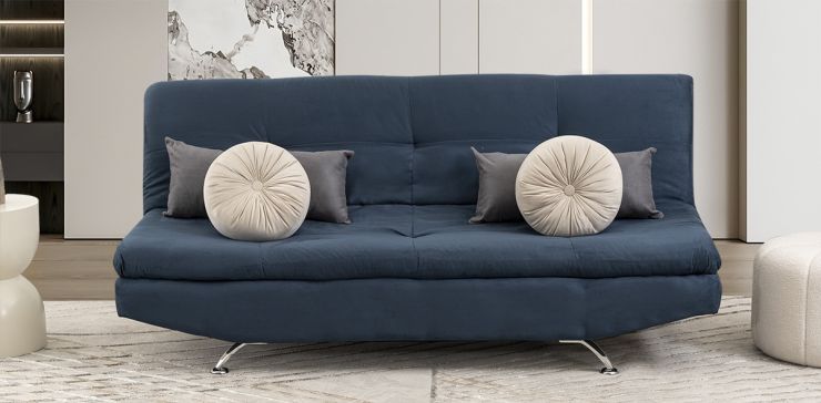 Sofá Cama Mariana New Azul Suede