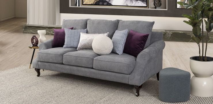 Sofá 3 Plazas James Dark Grey
