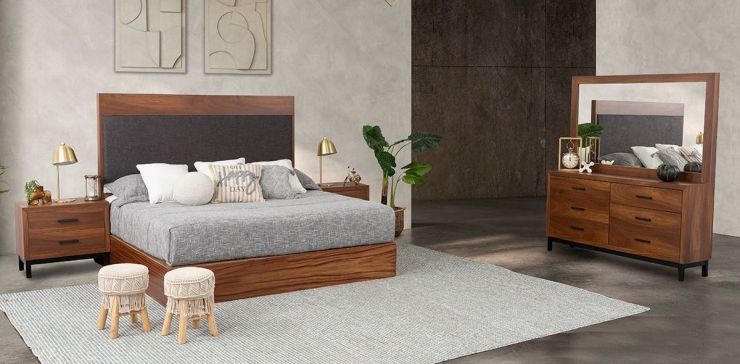 Recámara King Size Contempo Parota 5 Piezas 