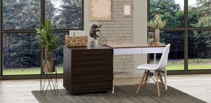 Archivero Zoe Life Nogal 6 Cajones con llantas