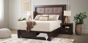 Base De Cama Cajonera Queen Size Koren Moka
