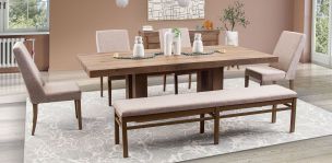 Comedor Rectangular Anka con 4 Sillas y Banca Anka Mix