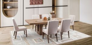 Comedor Rectangular Anka 240 cm con Sillas Arena