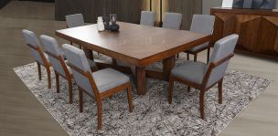 Comedor Rectangular Creta con Sillas Gris Charcoal 260 cm