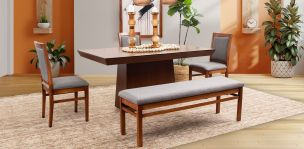 Comedor de 160 cm Montreal con Sillas y Banca de 140 cm 