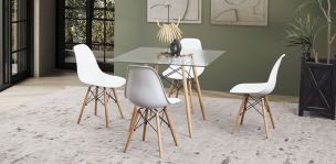 Comedor Cuadrado con Sillas Atlas PL Blanco