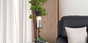 Lámpara De Mesa Grecia Negro