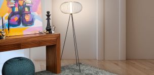 Lámpara De Piso Grecia Negro