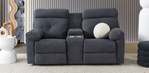 Sofá 2 Plazas Con Reclinables Estonia Gris
