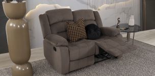 Sofá 2 Plazas Con 2 Reclinables Melbury Café