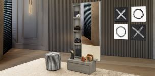 Espejo Vertical con Cajón Marbella Gris