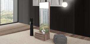 Espejo Vertical Eslovenia Café Nogal